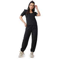 Popwings Casual Printed Top And Joggers Set For Women || Stylish Summer Co-Ords Set For Women || Round-Neck Top And Joggers Combo Set For Women