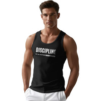 Peppyzone Trendy Printed Cotton Tank Top Vest For Men (M, Black2)