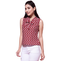 Oomph! Sleeveless Tops For Women, Red - Mt470
