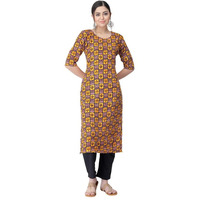 Pinkmint Women's Printed Crepe Straight Kurta And Pant Set