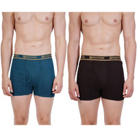 Prakasam Cotton -Marlow Mens 100% Pure Combed Cotton Outer Elastic Plain Trunks (Pack Of 2)