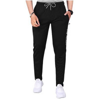 Pinkmint Lycra Track Pant For Men Soild Jogger Parfect Gym, Active, Sports, Yoga, Home, Regular Wear (Pack Of 1) Black