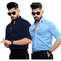 Pinkmint Cotton Blend Casual Shirt For Men Combo Shirt For Formal Wear, Regular Home Wear