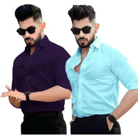 Pinkmint Cotton Blend Casual Shirt For Men Combo Shirt For Formal Wear, Regular Home Wear