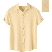 Pinkmint Men's Solid Classic Fit Shirt Beige