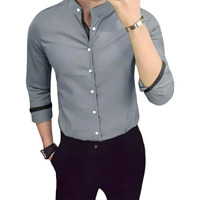 Pinkmint Casual Cotton Long Sleeve Shirt For Men Formal Wear Regular Wear