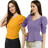 Pinkmint Women Casual Stylish Top's Combo For Women L Western Crop Top Combo Set L Summer Trendy T-Shirt (Pack Of 2)