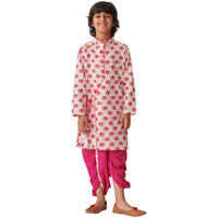Pspeaches Boys Ethnic Motifs Printed Regular Kurta With Dhoti Pants (13-14Years)