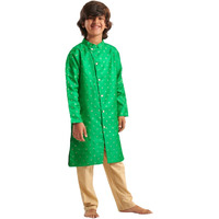 Pspeaches Boys Embroidered Regular Beads And Stones Kurta With Pyjamas (10-12Years)