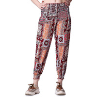 Popwings Casual Boho Printed Joggers For Women || Latest Stylish Western Women Joggers For Summer || Pull-On Women Joggers Pants || Women Joggers For Summer Red