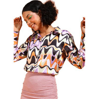 Popwings Printed Full-Sleeves Regular-Fit Satin Printed Shirt For Women Stylish Western Casual Wear
