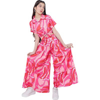 Pspeaches Girls Abstract Printed Top With Palazzos