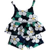 Pujia Mills Baby Girl Sleeveless Floral Printed Top And Short Set For Kids (Bgd 72-3-4) Black