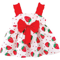 Pujia Mills Baby Outfits Girls Toddler Princess Strawberry Skirt Dress (Bgd 11-5-6)