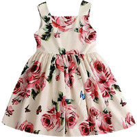 Pujia Mills Baby Girls Floral Print Ruffle Trim Frock Dress For Baby Girl (Bgd 52-1-2) White