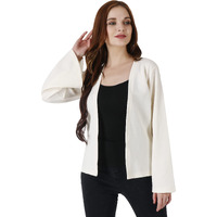 Popwings Women White Regular Fit Blazer