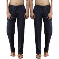 See Designs Men Navy Blue Solid Pure Cotton Men's Pyjama (Pack Of 2)_Sdcbpj164Xl