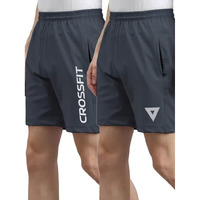 Selvia Men's Knitted Lycra Full Elastic Active Stretchable Shorts Combo Pack Of 2 (566Tk7742N-S_566Tk7745N-S_Dark Grey | Dark Grey)