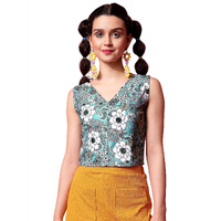 Purvaja Womens Crop Top (Kia-033-Peony_Green_Xx-Large)