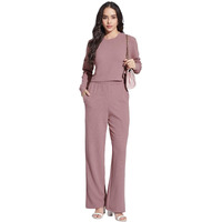 Selvia Women's Lycra Co-Ords Ankle Length Dress (761Ctk11891N-M_Dusty Pink