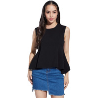 Selvia Women's Solid Regular Fit T-Shirt (773Tk12003N-L_Black