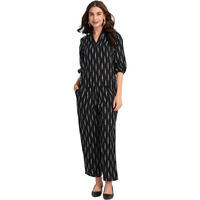 Selvia Co-Ords Set For Women|Cotton Blend Top & Trouser Set|Ethnic Co-Ords Set For Women|Printed Two Piece Co-Ord Set Co-Ords Set(695Ctk7841N-S_Black & White)