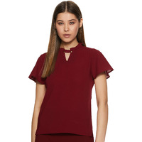 Rare Women Burgundy Georgette Top (Ep1227A-L)