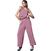 Selvia Co-Ords Set For Women|Crepe Top And Trouser Set|Casual Co-Ords Set For Women|Solid Two Piece Co-Ord Set(752Ctk8041N-Xl_Dusty Pink)