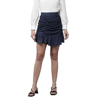 Rare Crepe Western Skirt Navy Blue