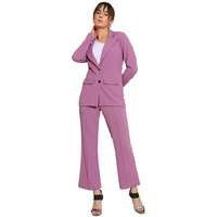 Selvia Co-Ord Set For Women|Collared Neck Co-Ord Set For Women| Blazer And Trouser|Solid Co-Ord Set|Coat And Pant|2 Piece|Formal Co-Ord Set For Women| Lycra Co-Ord Set (634Ctk11257N-L_Lavender)