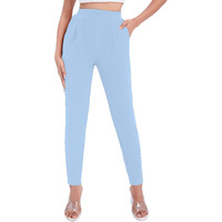 Shasmi Women's Sky Blue Unity Solid Slant Pocket Regular Trousers (Pant 72 Sky Blue Xl)
