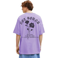 Rigo Printed Oversized T-Shirts For Men | Drop Shoulder T-Shirt For Men Light Purple