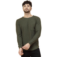 Rigo Men's Solid Regular Fit T-Shirt (Ct08231596_Olive