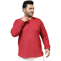 Rigo Men's Solid Slim Fit T-Shirt (Ct08231597Pls-3Xl_Maroon