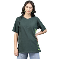 Rigo Back Printed Half Sleeves Round Neck Oversized T-Shirt For Women | Drop Shoulder T-Shirt For Women | Loose Baggy Fit T-Shirt For Women/Girls
