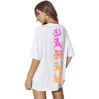 Rigo Back Printed Half Sleeves Round Neck Oversized T-Shirt For Women | Drop Shoulder T-Shirt | Loose Baggy Fit T-Shirt For Women/Girls