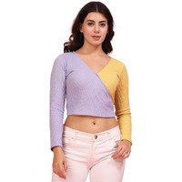 Rigo Casual Wear V Neck Rib Knit Top For Women | Slim Fit Long Sleeves Western Tops For Women