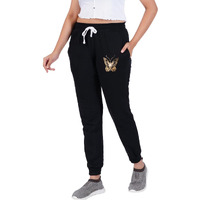 T2F Womens Joggers Track Pants(Wom-Jog-01_Black_L)