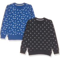 T2F Boy's Cotton Crew Neck Sweatshirt (Bys-Rn-Ss-01_Multicolor 4_11-12 Years)