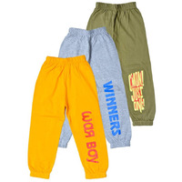 T2F Boys Regular Fit Pyjama Bottom(Bystrk08-3P_Yellow-Olive-Grey_8 Years-9 Years)