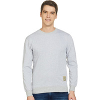 T2F Men's Cotton Crew Neck Regular Sweatshirt (Mns-Ss-01_Grey_L)