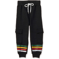 T2F Boy's Regular Fit Mid Rise Track Pant Black