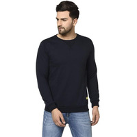 Rigo Men's Fleece Round Neck Sweatshirt (Sw10201092-Xl_Dark Blue