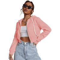 Tadkee Crop Hooded Sweatshirt | Winter Wear For Women Stylish Crop Hoodies (Fn-Crop-Hoodie-141-Peach-L)