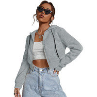Tadkee Crop Hooded Sweatshirt | Winter Wear For Women Stylish Crop Hoodies (Fn-Crop-Hoodie-141-Grey-Xl)
