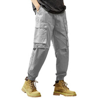 Tagas Men Cotton Cargo Trouser ||Joggers Cargo For Men|| Men's Multi Pocket Cargos Pants||Mc-17 Light Grey