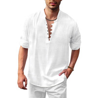 Royalscout Men's Solid Cotton Blend Straight Kurta Shirt | Regular Fit Full Sleeve Short Kurta White