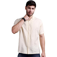 Tagas Men's Regular Fit Shirt (Ms-Hexa-Cream-Xl