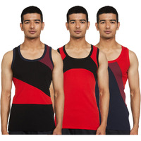Coblue By Rupa Designer Gym Vest For Men 95Cm Pack Of 3 Multicolour