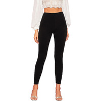 Shasmi Girl's & Women's Black Color Solid Elastic Mid Waist Ankle Length Velvet Fabric Leggings For Women, Fashionable Stretchy Skinny Tights Pants (Velvet 214 Black-2Xl)